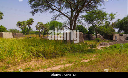 Vista panoramica di Bkonni villaggio di Hausa persone vicino a Tahoua, Niger Foto Stock