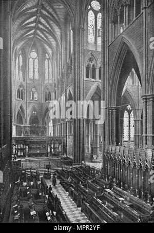 "Il coro e l abside, Westminster Abbey', 1902. Artista: York & Figlio. Foto Stock