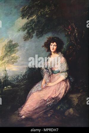 'MRS. Richard Brinsley Sheridan', 1785-1787. Artista: Thomas Gaunsborough. Foto Stock