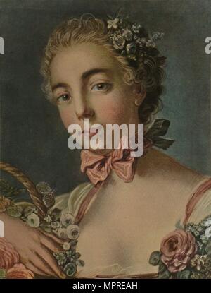 'La Tete De Flore (Madame Deshayes)", 1769, (1913). Artista: Louis Marin Bonnet. Foto Stock