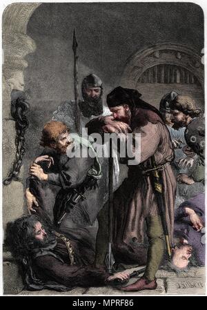 "Morte di Richard II', 1861. Artista: W Thomas. Foto Stock