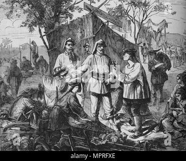 "Distributori cinesi nel campo degli alleati', C1880. Artista: sconosciuto. Foto Stock