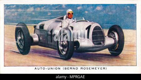 "Auto-Union (Bernd Rosemeyer)", 1938. Artista: sconosciuto. Foto Stock