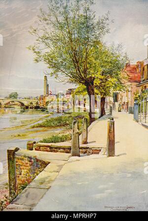 'Strand sul verde del Chiswick', 1905, (c1915). Artista: Edward Charles Clifford. Foto Stock