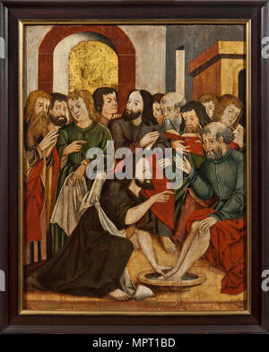 Lavaggio di Cristo ai piedi di Pietro, del XVI secolo. Foto Stock