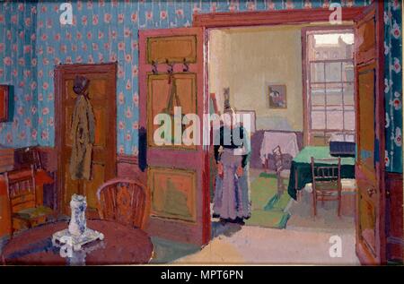 Interno con la onorevole Mounter, 1916-1917. Artista: Harold Gilman. Foto Stock