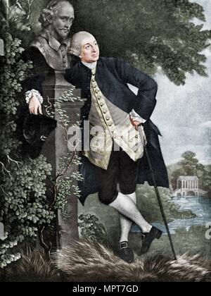 David Garrick (1717-1779), attore inglese, drammaturgo, teatro manager e produttore, 1905. Artista: sconosciuto. Foto Stock
