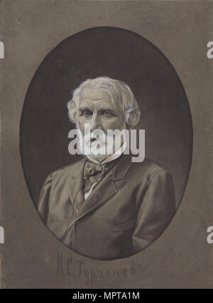 Ritratto dell'autore Ivan Sergeyevich Turgenev (1818-1883), 1883. Foto Stock