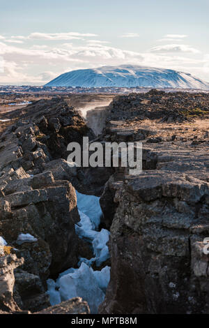 Rift continentale tra Nord America e piastra eurasiatica, Mid-Atlantic Ridge, Rift Valley, Silfra fessura, Krafla Foto Stock