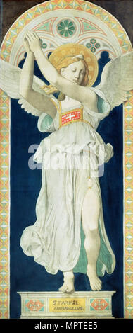 L Arcangelo Raffaele. Cartone per le finestre della cappella di San Ferdinando, 1842. Foto Stock