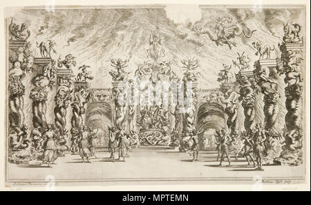 Scena dall'opera Il pomo d'oro (Golden Apple) di A. Cesti per le nozze di Leopoldo I e ma Foto Stock