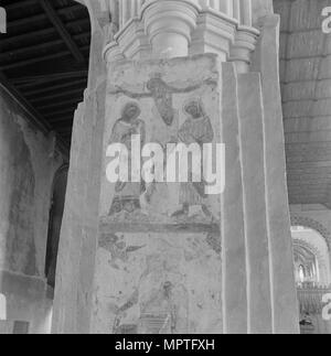 Pittura murale, St Albans Abbey, Hertfordshire, 1945-1980. Artista: Eric de Maré. Foto Stock