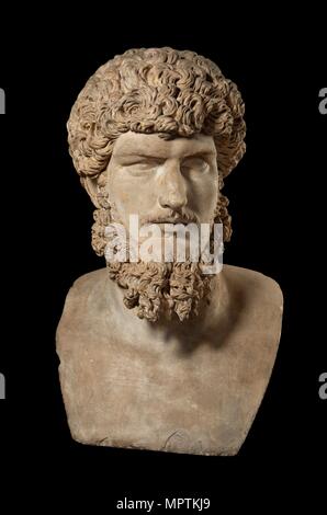Ritratto colossale di Lucius Verus, da Roma, 160-180. Artista: sconosciuto. Foto Stock