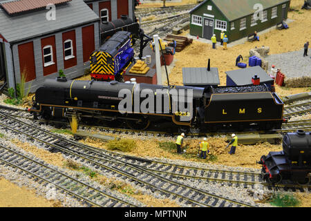 Un modello della classe di incoronazione locomotiva, la Duchessa di Sutherland Foto Stock