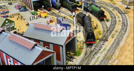 Un modello della classe di incoronazione locomotiva, la Duchessa di Sutherland Foto Stock