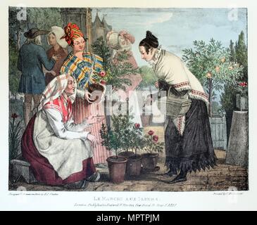 Le Marche aux Fleurs, 1820. Foto Stock