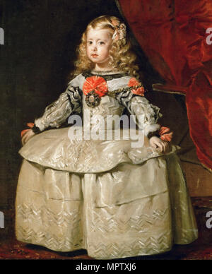 Ritratto dell'Infanta Margherita Teresa (1651-1673) in un abito bianco. Foto Stock