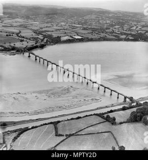 Severn ponte ferroviario, nitidezza, Gloucestershire, dal sud, 1951 Artista: Aerofilms. Foto Stock