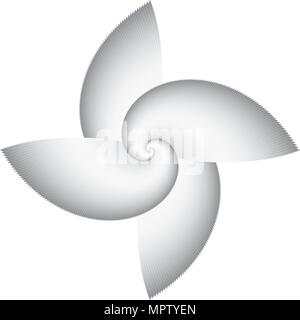 Uccelli astratto amore per la danza di forme di gradiente di colore da bianco a grigio winghs rotante Illustrazione Vettoriale