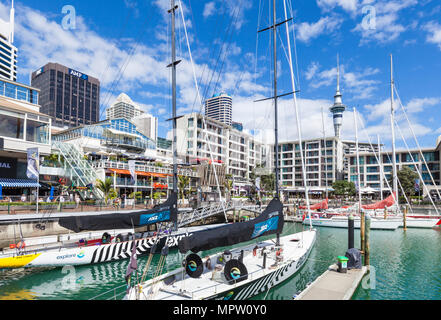 Nuova Zelanda Auckland Nuova Zelanda north island yachts in viadotto del porto interno del porto di Auckland waterfront porto di Viaduct auckland north island nz Foto Stock