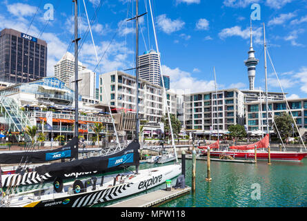 Nuova Zelanda Auckland Nuova Zelanda north island yachts in viadotto del porto interno del porto di Auckland waterfront porto di Viaduct auckland north island nz Foto Stock
