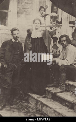 Lou Andreas-Salome' e Rainer Maria Rilke visitando Spiridon Drozhzhin, 1900. Foto Stock