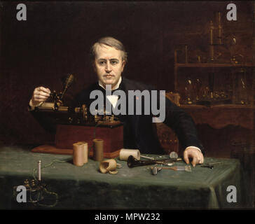 Ritratto di Thomas Alva Edison (1847-1931), 1890. Foto Stock