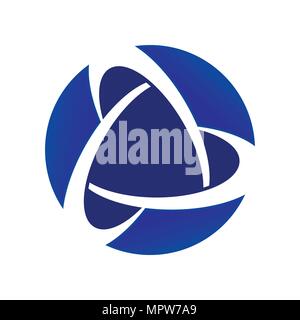 Nucleo blu Global Alliance circolare simbolo Vector Graphic Design Logo emblema Illustrazione Vettoriale