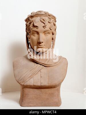 Busto in terracotta della principessa Carolina di Brunswick, Rangers House, Londra, 1814. Autore: Anne Seymour Damer. Foto Stock