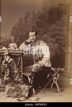 Ritratto del Granduca Sergei Maximilianovich di Leuchtenberg (1849-1877), 1873. Foto Stock