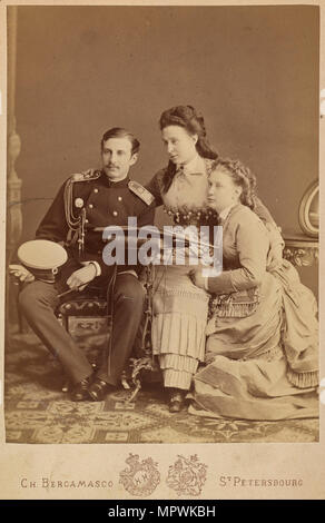 La granduchessa Alexandra Iosifovna, granduca Nicholas Constantinovich e la Granduchessa Vera Consta Foto Stock