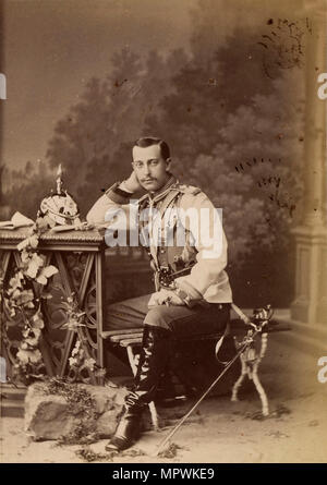 Ritratto del Granduca Sergei Maximilianovich di Leuchtenberg (1849-1877), 1873. Foto Stock