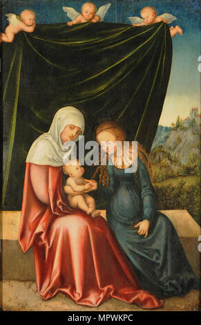 La Vergine con il Bambino e Sant'Anna, CA 1518. Foto Stock