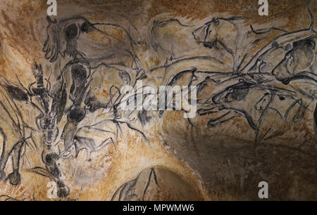 Pittura nella grotta Chauvet, 32,000-30,000 BC. Foto Stock