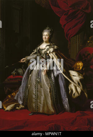 Ritratto di imperatrice Caterina II (1729-1796) (dopo Alexander Roslin), 1780s. Foto Stock