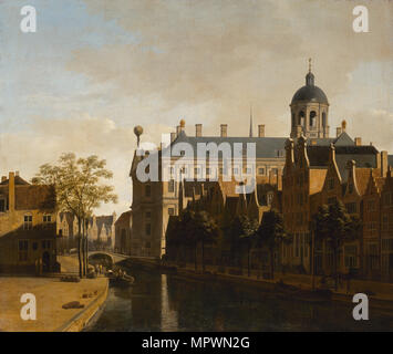 Vista del Ratshuis in Amsterdam, 1670. Foto Stock