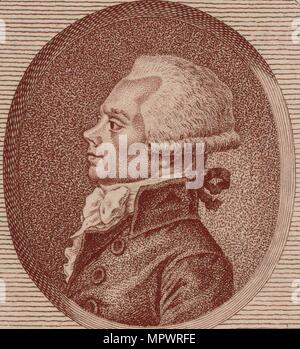 Maximilien de Robespierre (1758-1794) , 1792. Foto Stock
