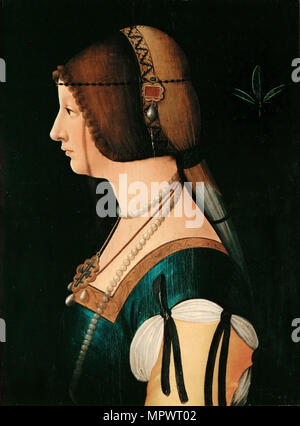 Ritratto di Bianca Maria Sforza (1472-1510), tra il 1475 e il 1500. Foto Stock
