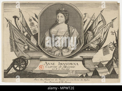 Ritratto di imperatrice Anna Ioannovna (1693-1740), . Foto Stock