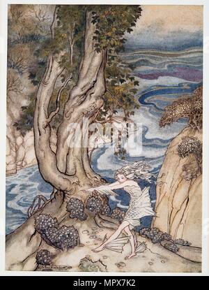 Immettere nuovamente Ariel come un acqua-ninfa, illustrazione da "La Tempesta", 1926. Foto Stock