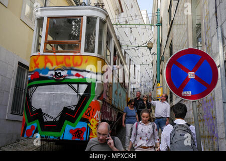 Lavra funiculat, Lisbona, Portogallo Foto Stock