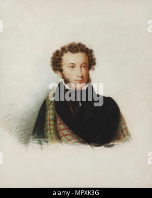 Ritratto del poeta Alexander Sergeyevich Pushkin (1799-1837), 1832. Foto Stock