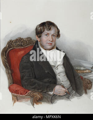 Ritratto di Pavel Voinovich Nashchokin (1801-1854) , 1840s. Foto Stock