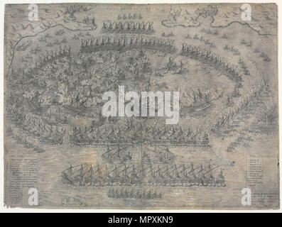 La battaglia di Lepanto il 7 ottobre 1571, 1572. Foto Stock