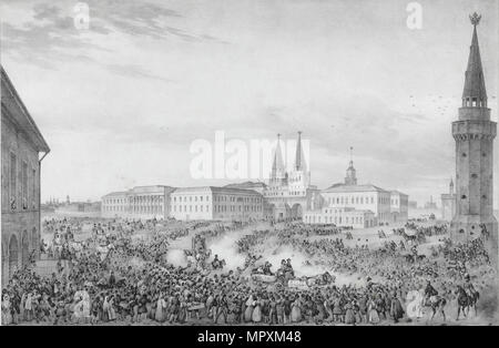 Partenza da Mosca dell'imperatore Nicola I, 1820s. Foto Stock