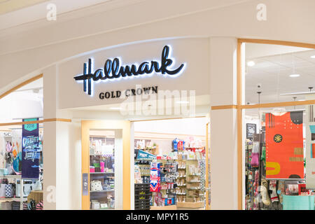 Philadelphia, Pennsylvania, 21 maggio 2018:Hallmark sollevato segno shopfront Foto Stock