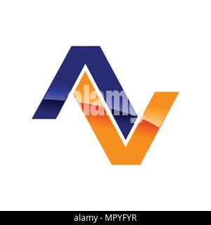 Moderna AV iniziale simbolo Vector Graphic Logo Design Illustrazione Vettoriale