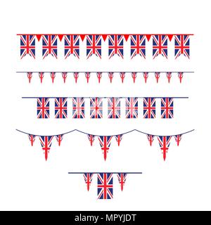 Union Jack flag bunting Illustrazione Vettoriale