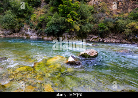 Paro Chhu o Paro River a paro in Bhutan. Foto Stock