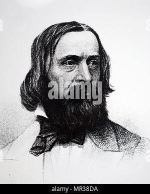 Ritratto di Benjamin Peirce (1809-1880) un matematico americano che ha insegnato all università di Harvard per circa cinquant'anni. Egli ha reso i contributi alla meccanica celeste, statistiche, teoria dei numeri, algebra e la filosofia della matematica. Datata del XIX secolo Foto Stock